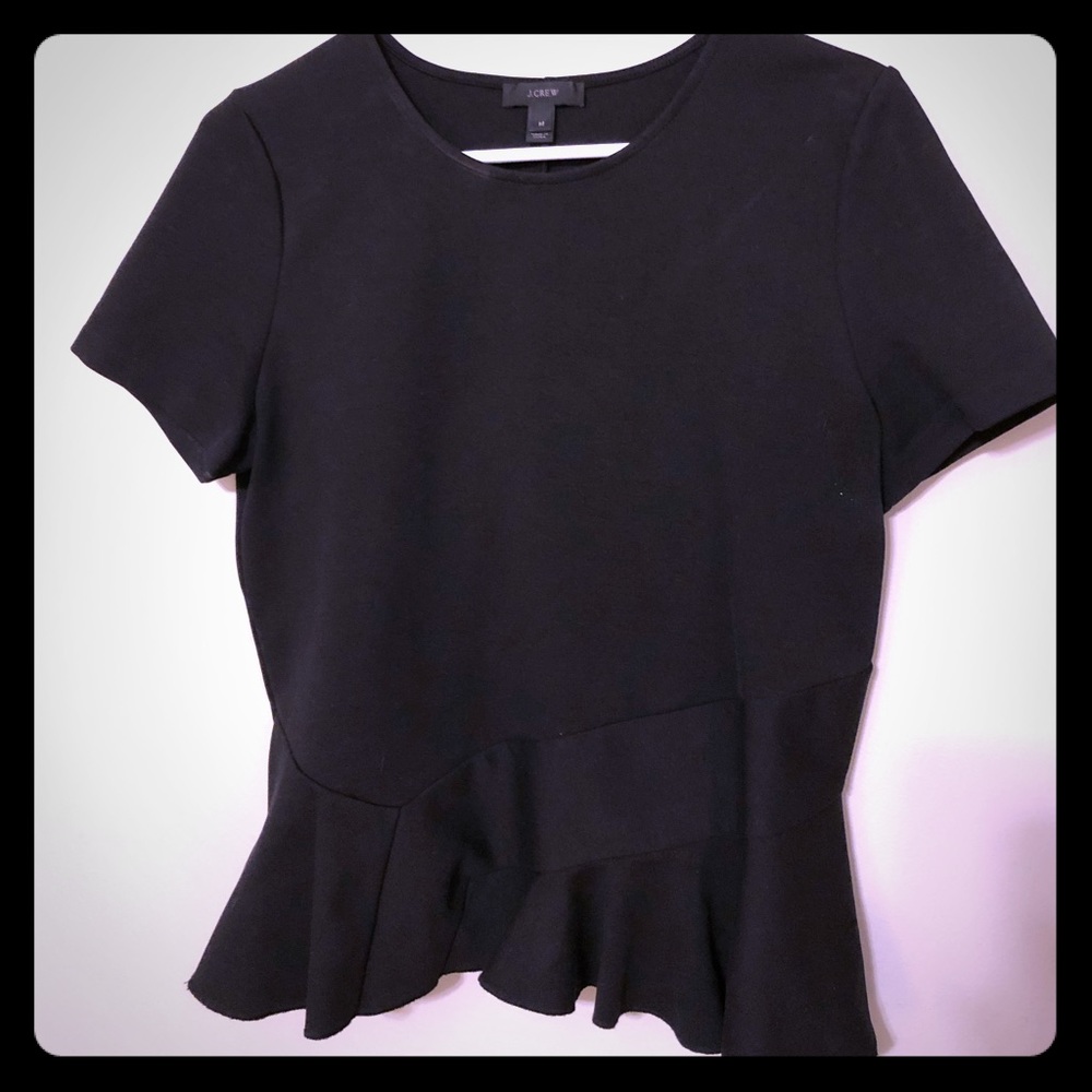 JCrew Black peplum top